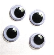 Глазки круглые черные, с фиксатором 16 мм, пара
