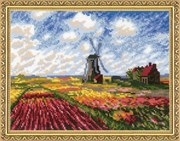 Набор для вышивания "Поле с тюльпанами", по мотивам картины К. Моне