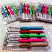 Набор крючков для вязания металлические с силиконовыми цветными ручками  2,5мм, 3мм, 3,5мм, 4мм, 6мм