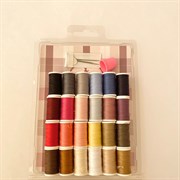Набор ниток швейных 24 цвета, иголки и наперсток