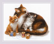 Набор для вышивания Кошка с котятами